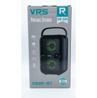 سماعة محمولة VRS VR-325 بقدرة 6 وات وإضاءة ملونة وبطارية 1200 مللي أمبير – أسود