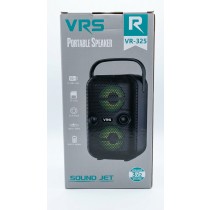 سماعة محمولة VRS VR-325 بقدرة 6 وات وإضاءة ملونة وبطارية 1200 مللي أمبير – أسود