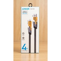 كابل انكر شحن ونقل بيانات GA-03 ‏4 في 1 بموصلات USB-A وType-C وLightning وقدرة تصل إلى 65 وات