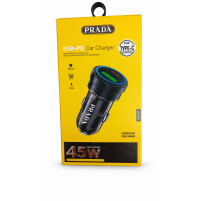 شاحن سيارة برادا XS-CA010 بقدرة 45W – USB + Type-C (شحن سريع)