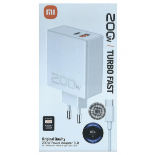 شاحن شاومي 200 واط فائق السرعة – USB + Type-C (Ultra Fast Charger)